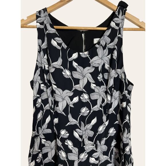 Sandro Paris Black White Floral Print Paradise Sleeveless Jumpsuit Size 4 - Picture 9 of 9
